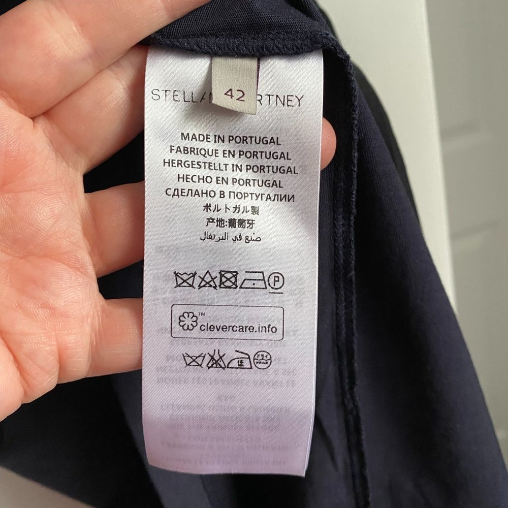 Stella McCartney Navy/Black Star Fringe Tee Shirt, size 42 (fits like a size 4) - Picture 7 of 10